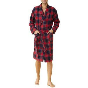 NWT Latuza Men's Cotton Flannel Robe XL Red